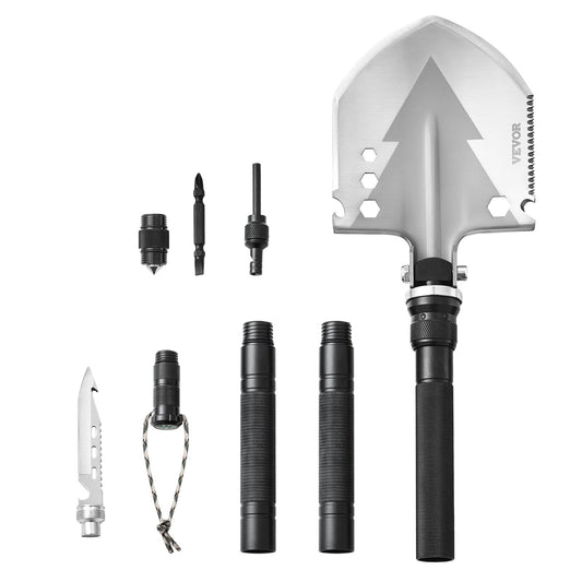 VEVOR Survival Shovel, 11 in 1 Camping Shovel Folding Multitool, Military Grade Portable Compact Tactical Shovel, Multifunction for Off-Roading, Camping, Hiking, Outdoor, Survivalist and Emergency - BGC3JKSS00007WG60V0 - view 1