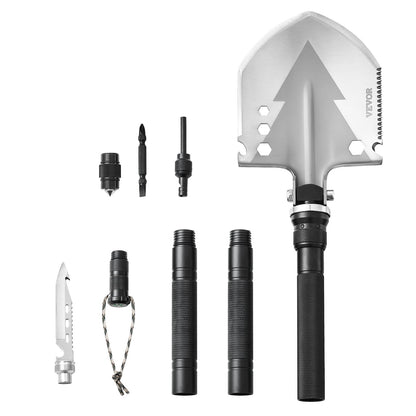 VEVOR Survival Shovel, 11 in 1 Camping Shovel Folding Multitool, Military Grade Portable Compact Tactical Shovel, Multifunction for Off-Roading, Camping, Hiking, Outdoor, Survivalist and Emergency - BGC3JKSS00007WG60V0 - view 10