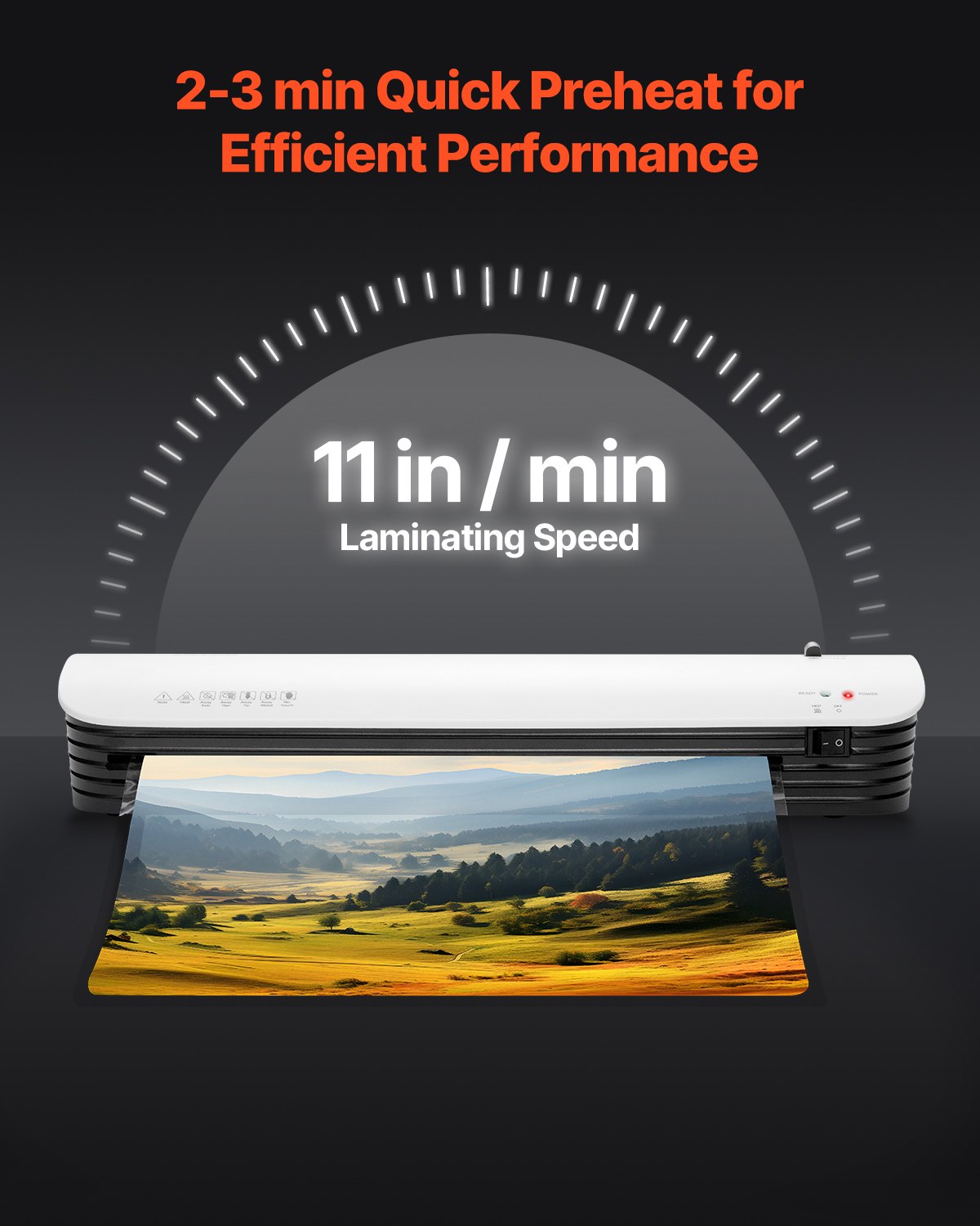 VEVOR Laminator Machine, Thermal Laminator for Max A3 Paper Size, 2-3 min Quick Warm Portable Laminator, 3-5 mil Thickness, Ideal for Home, Office, Business, or School Supplies, White + Black - BGFMJA3RY35MSW255V1 - view 5
