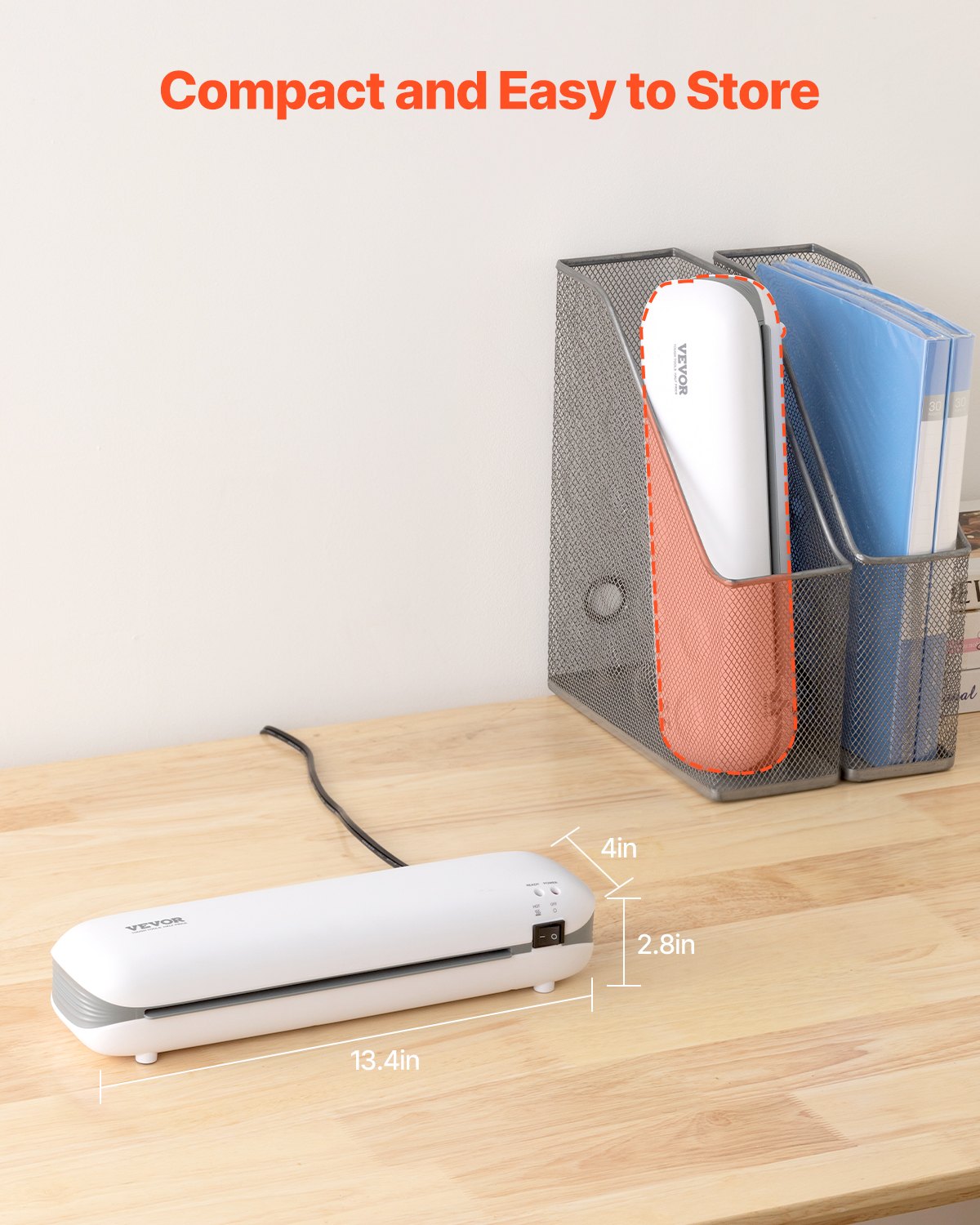 VEVOR Laminator Machine, Thermal Laminator for Max A4 Paper Size, 3-4 min Quick Warm Portable Laminator, 3-5 mil Thickness, Ideal for Home, Office, Business, or School Supplies, White + Grey - BGFMJA4RY35MC803EV1 - view 7