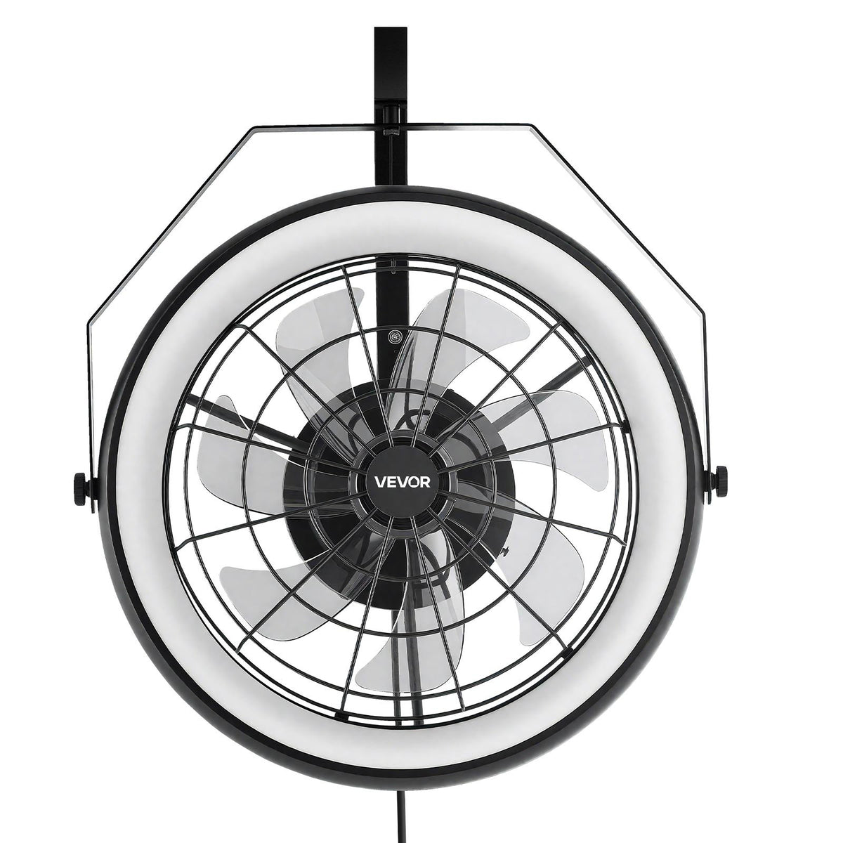 VEVOR Wall Mounted Fan with Lights, 22 inch Wall Mount Fan with Remote, 6 Speeds Plug in Wall Fan, Reversible, Dimmable 3-color Lighting, Timer, 360°Adjustable Tilt for Workshop, Patio, Home - BGFSD23INCHKMNGQK001V1 - view 10