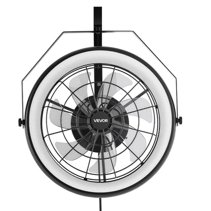 VEVOR Wall Mounted Fan with Lights, 22 inch Wall Mount Fan with Remote, 6 Speeds Plug in Wall Fan, Reversible, Dimmable 3-color Lighting, Timer, 360°Adjustable Tilt for Workshop, Patio, Home - BGFSD23INCHKMNGQK001V1 - view 10
