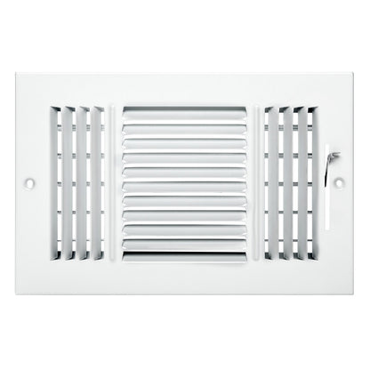 VEVOR 6 x 10 Inch Floor Registers, 6-Pack Floor Vents, HVAC 3-Direction Iron Vent Grilles for Home/Office Wall & Ceiling, Rustproof Anti-Peeling Air Vents Deflector Adjustable with Metal Damper, White - BGGZTFKTSLQMKPUAOV0 - view 10