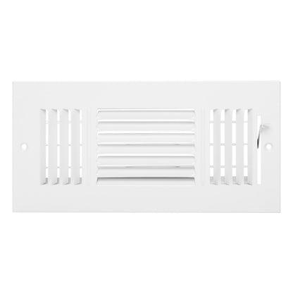 VEVOR 4 x 10 Inch Floor Registers, 6-Pack Floor Vents, HVAC 3-Direction Iron Vent Grilles for Home/Office Wall & Ceiling, Rustproof Anti-Peeling Air Vents Deflector Adjustable with Metal Damper, White - BGGZTFKTSLQMW2UCAV0 - view 10