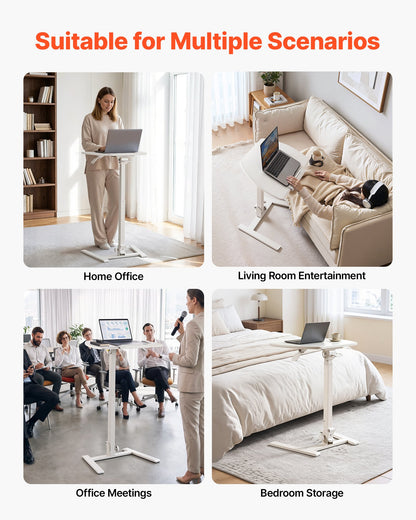 VEVOR Standing Desk, Adjustable Height Mobile Stand Up Desk with Tilting Desktop, 25.6 x 19 in Small Computer Sit Stand Workstation, 33 lbs Capacity, Pneumatic Lift for Home Office, Fully Assembled - BGGZTMAZCGSJQ6UCT001V0 - view 7