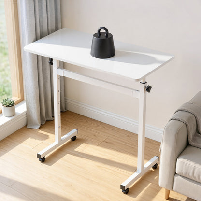 VEVOR Standing Desk, Adjustable Height Mobile Stand Up Desk with Lockable Casters, 32 x 16 in Small Computer Sit Stand Rolling Workstation with Hook, 55.1 lbs Desktop Capacity, for Home Office, White - BGGZTXYAZCGS0HXSV001V0 - view 9