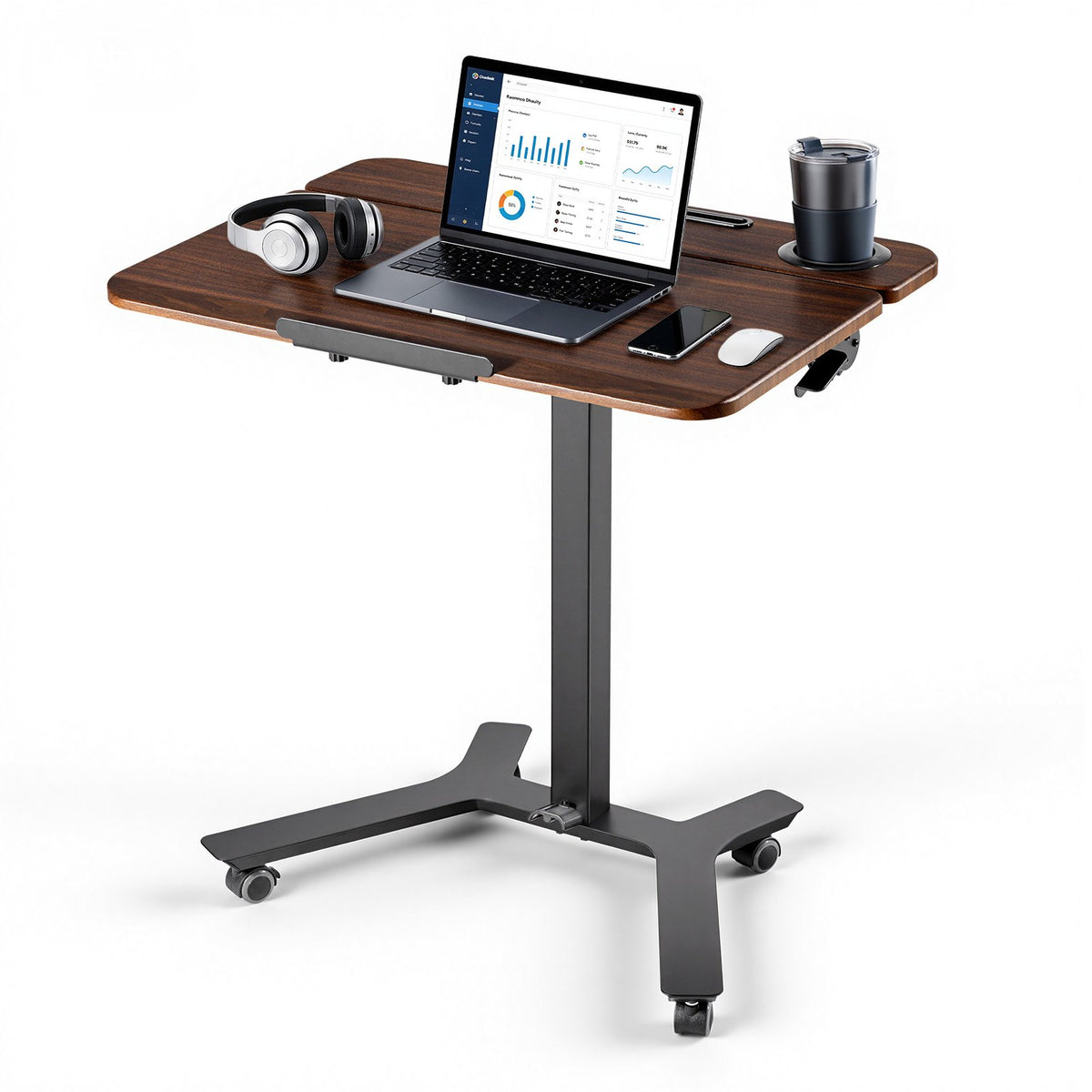 VEVOR Standing Desk, Adjustable Height Mobile Stand Up Desk with Tilting Desktop, 28.2 x 20.7 in Small Computer Sit Stand Workstation, 33 lbs Capacity, Foot Pedal Pneumatic Lift for Home, Office - BGGZTXYAZCGS0MFIW001V0 - view 1
