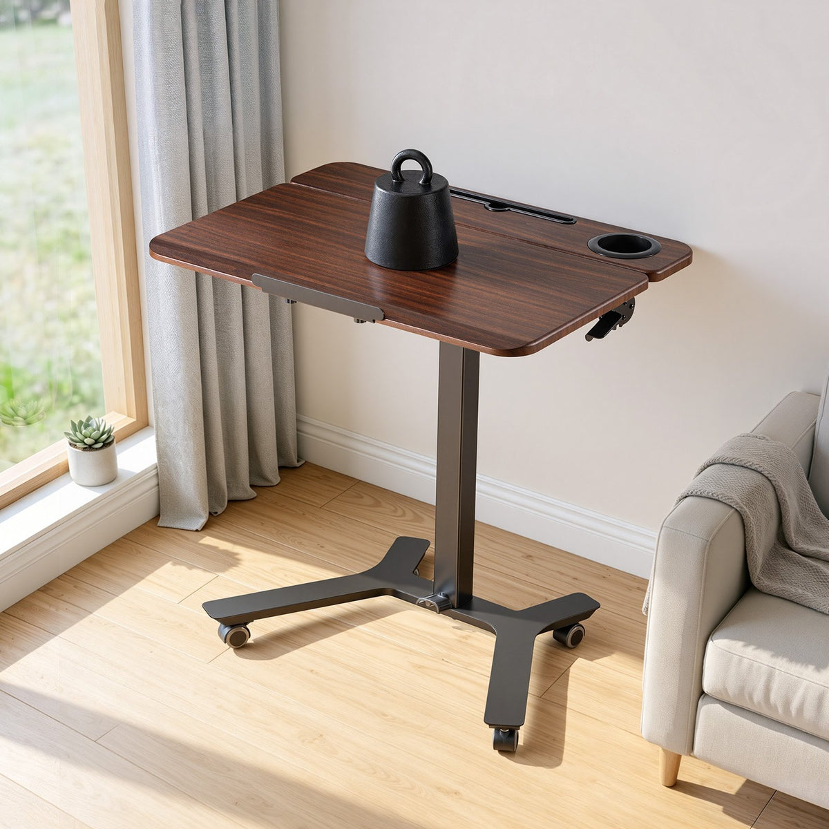 VEVOR Standing Desk, Adjustable Height Mobile Stand Up Desk with Tilting Desktop, 28.2 x 20.7 in Small Computer Sit Stand Workstation, 33 lbs Capacity, Foot Pedal Pneumatic Lift for Home, Office - BGGZTXYAZCGS0MFIW001V0 - view 9
