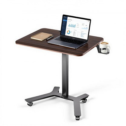 VEVOR Standing Desk, Adjustable Height Mobile Stand Up Desk w/ Casters, 28.2 x 20.5 in Small Computer Sit Stand Rolling Workstation w/ Hook, 33 lbs Capacity, Foot Pedal Pneumatic Lift for Home Office - BGGZTXYAZCGSBKASI001V0 - view 2