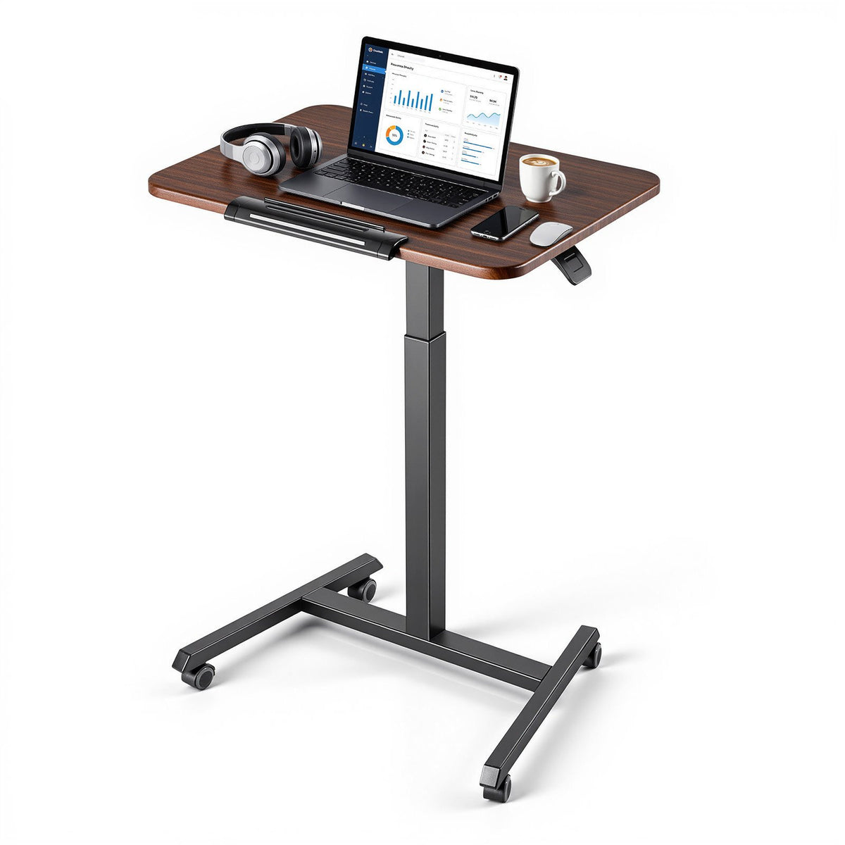 VEVOR Standing Desk, Adjustable Height Mobile Stand Up Desk with Tilting Desktop, 25.6 x 19 in Small Computer Sit Stand Rolling Workstation with 4 Casters, 33 lbs Capacity, Ideal for Home Office - BGGZTXYAZCGSWY94R001V0 - view 1
