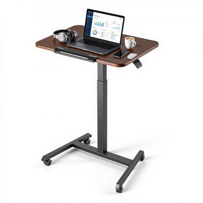 VEVOR Standing Desk, Adjustable Height Mobile Stand Up Desk with Tilting Desktop, 25.6 x 19 in Small Computer Sit Stand Rolling Workstation with 4 Casters, 33 lbs Capacity, Ideal for Home Office - BGGZTXYAZCGSWY94R001V0 - view 2