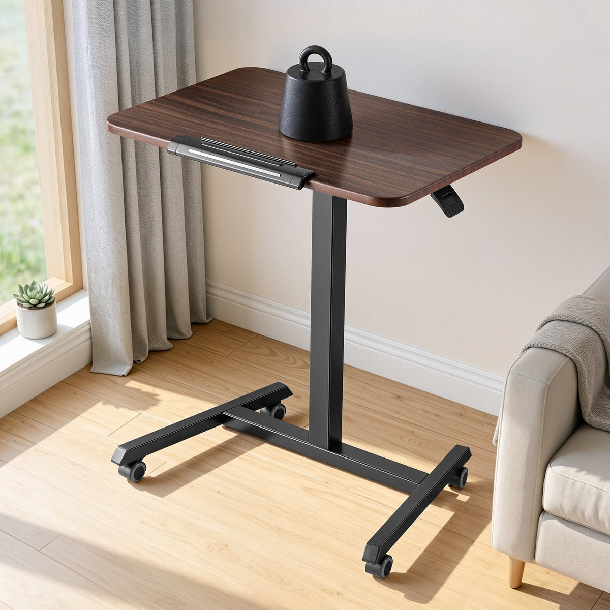 VEVOR Standing Desk, Adjustable Height Mobile Stand Up Desk with Tilting Desktop, 25.6 x 19 in Small Computer Sit Stand Rolling Workstation with 4 Casters, 33 lbs Capacity, Ideal for Home Office - BGGZTXYAZCGSWY94R001V0 - view 9