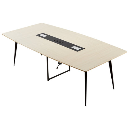 VEVOR Conference Table, 8 ft Boat Shaped Office Meeting Table with Charge Station for 10 Person, Modern Boat Seminar Meeting Desk with Metal Legs for Office, Boardroom, Conference Room, Easy Assembly - BGHYZCX8FT1JXVIB8001V1 - view 10