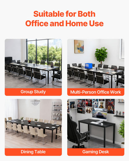 VEVOR Conference Table, Set of 6, 4.5 ft Office Meeting Table for 16 Person, Flexible Combination Desk Set, Modern Rectangle Meeting Desk with Metal Legs for Office, Conference Room, Easy Assembly - BGHYZJX45FT641LV2001V0 - view 7
