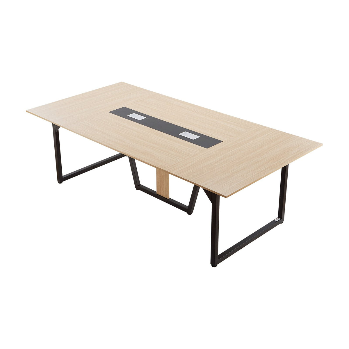 VEVOR Conference Table, 8 ft Office Meeting Table for 10 Person, Modern Rectangle Seminar Desk with Metal Legs, Large Meeting Desk Ideal for Office, Boardroom, Conference Room, Easy Assembly, Brown - BGHYZJX8FT00MUW5E001V0 - view 10