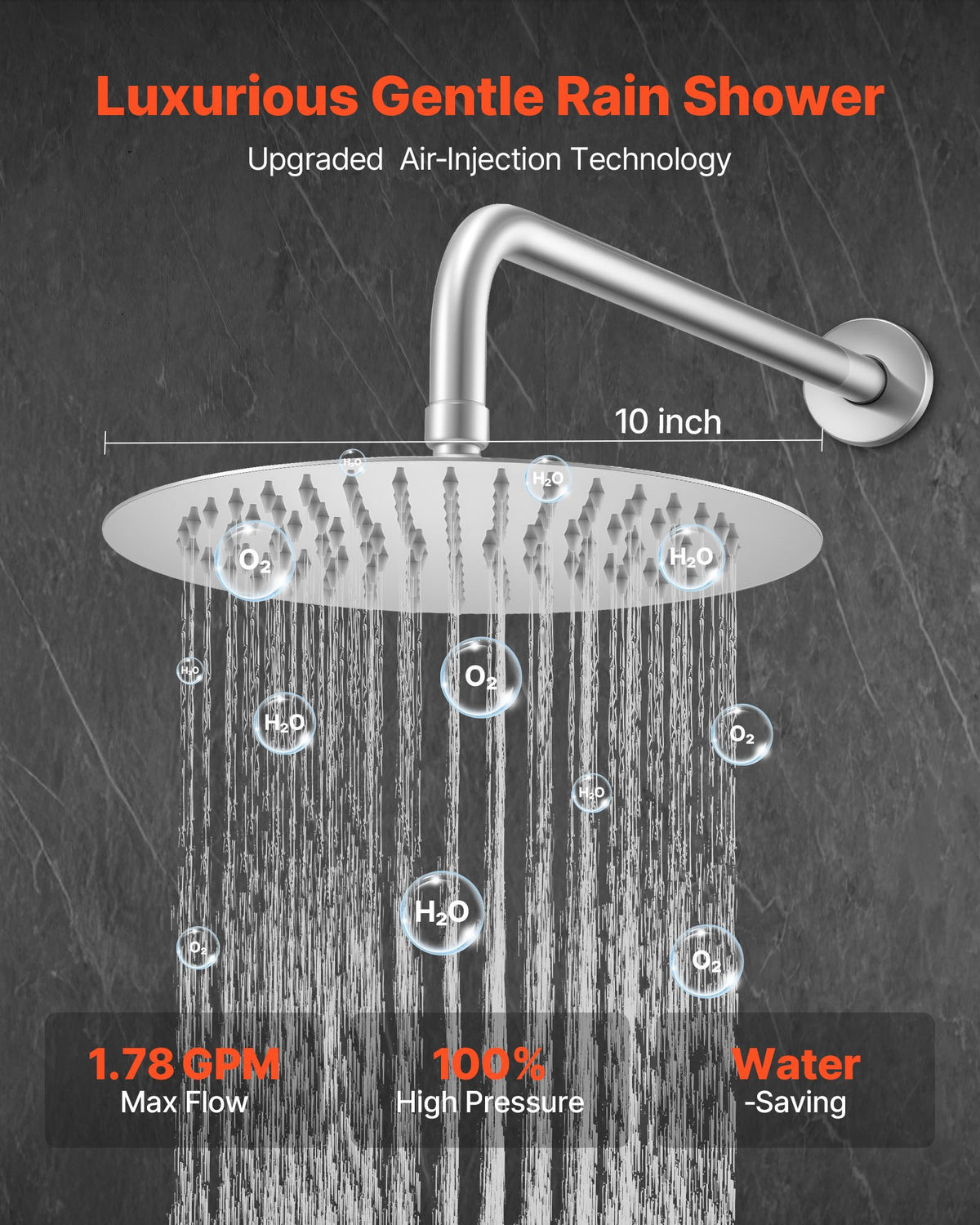 VEVOR Shower Faucet Set, Rainfall Bathroom Shower System with 10-Inch Round Rain Shower Head and Handheld Spray, Wall Mounted Bath Fixtures with Brass Valve and Trim Kit, Brushed Nickel - BGSAZDPHSZHBWIFSD001V0 - view 3