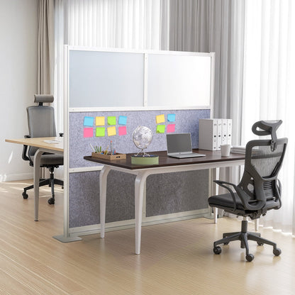 VEVOR Office Divider Privacy Partition, 1-Pack, 70" x 70" Modular Wall Room Divider, PET Workstation Cubicle Partition with Frosted Windows, Freestanding Privacy Panel Wall for Office Library - BGSGDQW70H70EMIF1001V0 - view 9