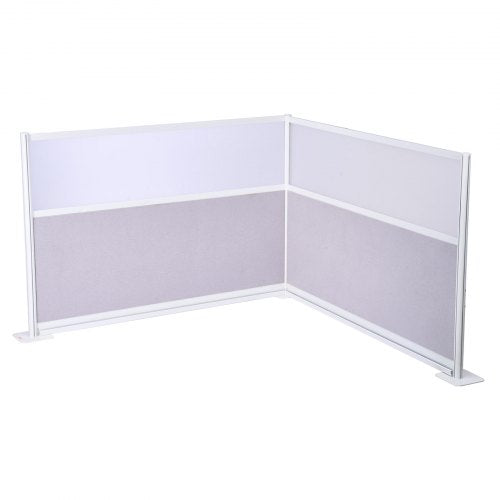 VEVOR Office Divider Privacy Partitions, 2-Pack, 72" x 48" Room Divider Walls, PET Workstation Cubicle Partition with Frosted Acrylic Windows, Freestanding Privacy Panels for Office Library School - BGSGDQW72H48O9NLM001V0 - view 2