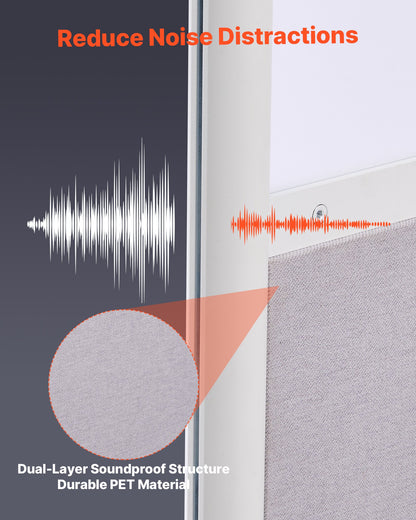 VEVOR Office Divider Privacy Partitions, 2-Pack, 72" x 48" Room Divider Walls, PET Workstation Cubicle Partition with Frosted Acrylic Windows, Freestanding Privacy Panels for Office Library School - BGSGDQW72H48O9NLM001V0 - view 6