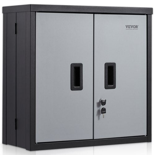 VEVOR Foldable Wall Cabinet, Metal Garage Locker Mounted 26" Small Tool Chest 240 LBS Loading Capacity Adjustable Shelf Magnetic Door File for Warehouse Office Home Black - BGSGJJ120LBSECZZ6V0 - view 1