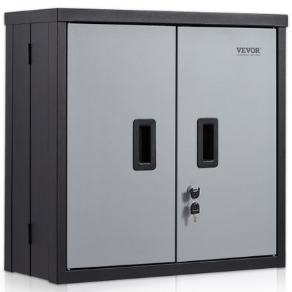 VEVOR Foldable Wall Cabinet, Metal Garage Locker Mounted 26" Small Tool Chest 240 LBS Loading Capacity Adjustable Shelf Magnetic Door File for Warehouse Office Home Black - BGSGJJ120LBSECZZ6V0 - view 1