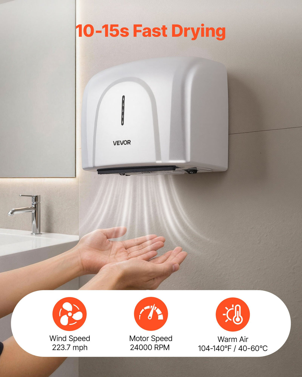 VEVOR Hand Dryers - Select Your Configuration - BGSGSJYSZDGY2PXIW001V1 - view 2