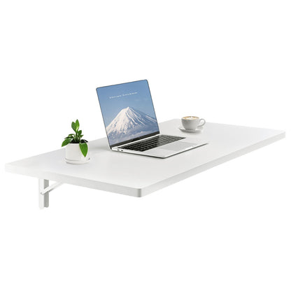 VEVOR Wall Mounted Folding Table, 39.4 x 19.7 inches Wall Mount Table, Floating Desk with Iron Bracket, Fold Down Desk for Small Spaces, Home Office, Dining, Laundry Room, Kitchen, Bar, White - BGSGZZPMBHB3UG5NNV0 - view 1