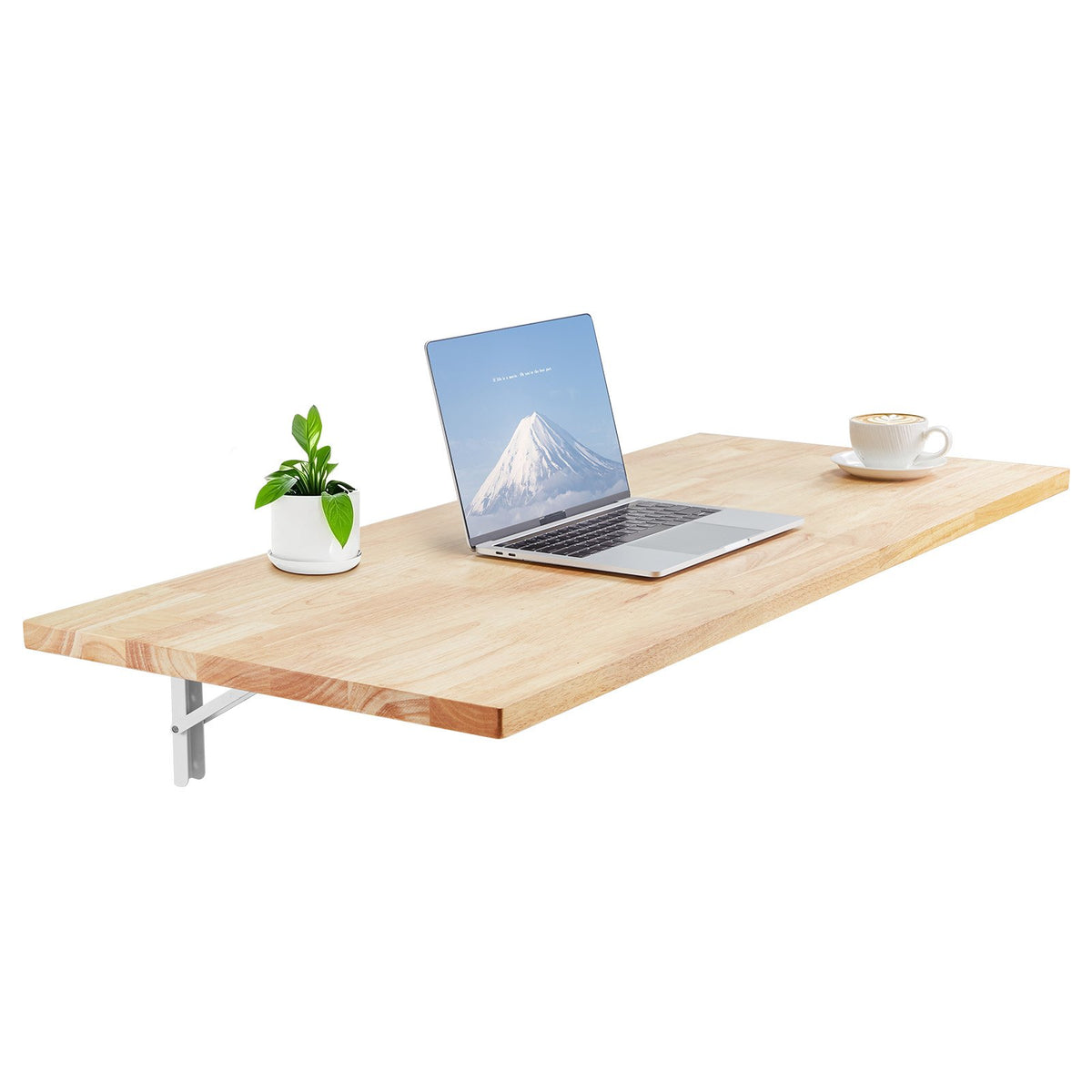 VEVOR Wall Mounted Folding Table, 47.2 x 19.7 inches Wall Mount Table, Floating Desk with Iron Bracket, Fold Down Desk for Small Spaces, Home Office, Dining, Laundry Room, Kitchen, Bar, Burlywood - BGSGZZPMSM47EM1UBV0 - view 1