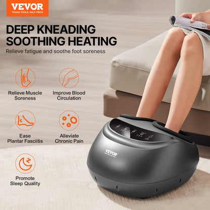 VEVOR Foot Massager Machine with Heat, Deep-Kneading, Compression, and Shiatsu for Plantar Fasciitis, Neuropathy, Gifts for Men, Women - Fits up to Men Size 12 - BGSJDAMQHSZYMU81IV1 - view 3