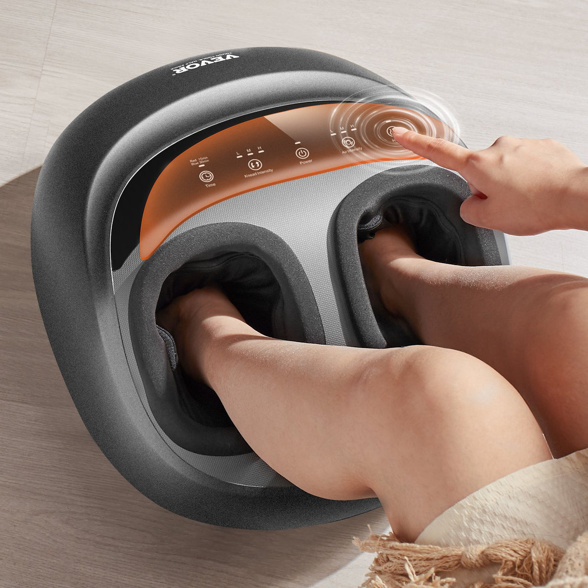 VEVOR Foot Massager Machine with Heat, Deep-Kneading, Compression, and Shiatsu for Plantar Fasciitis, Neuropathy, Gifts for Men, Women - Fits up to Men Size 12 - BGSJDAMQHSZYMU81IV1 - view 9
