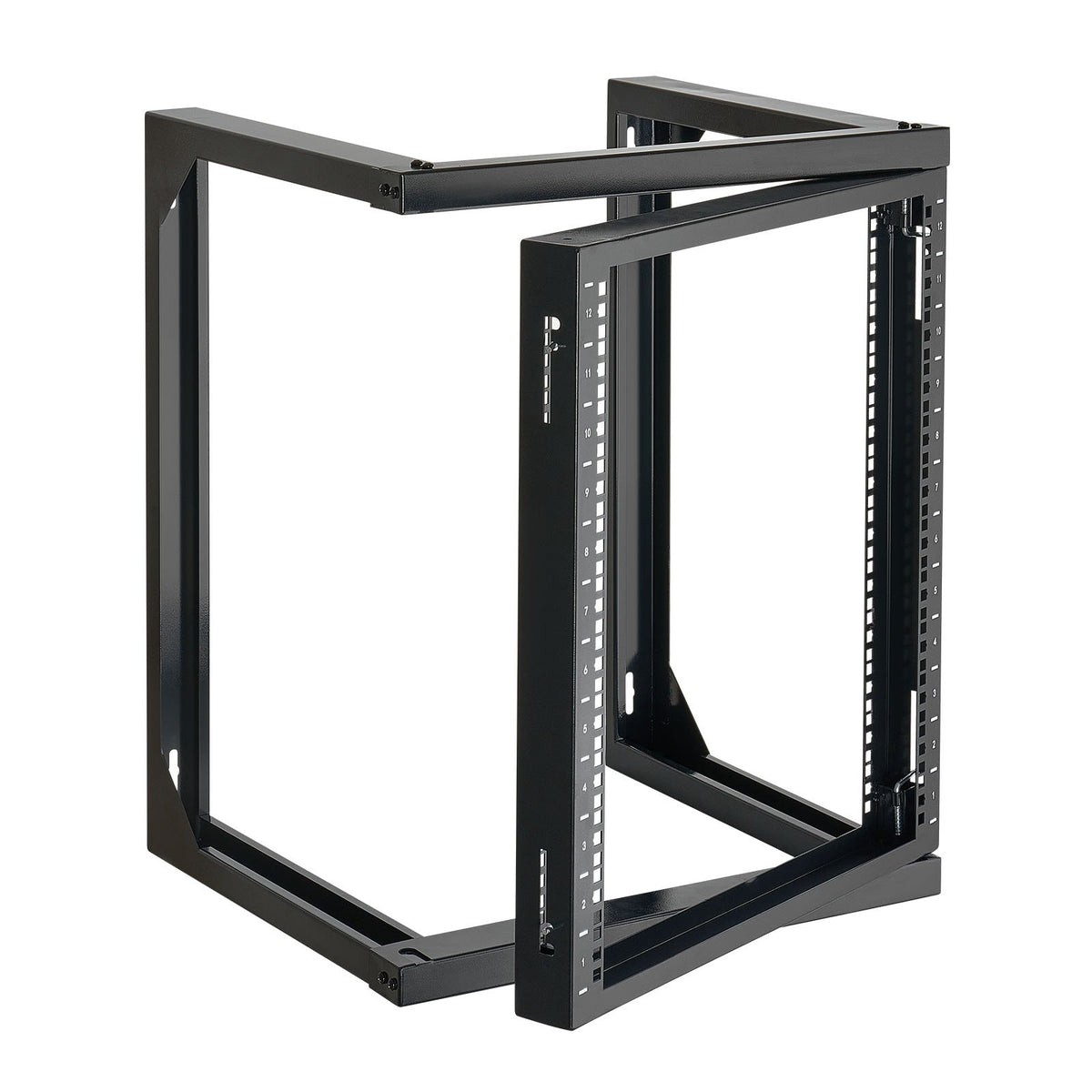 VEVOR 12U Wall Mount Server Rack, 150 lbs Max Load Capacity, Open Frame Network Rack with 180 Degrees Gate Swing, Carbon Steel, for 19-Inch IT Network Equipment & AV Devices Computer Server, Black - BGSJJ12U18YC9I110001V0 - view 1