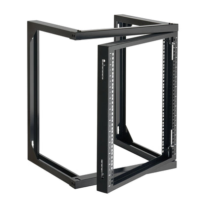 VEVOR 12U Wall Mount Server Rack, 150 lbs Max Load Capacity, Open Frame Network Rack with 180 Degrees Gate Swing, Carbon Steel, for 19-Inch IT Network Equipment & AV Devices Computer Server, Black - BGSJJ12U18YC9I110001V0 - view 1
