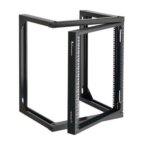 VEVOR 12U Wall Mount Server Rack, 150 lbs Max Load Capacity, Open Frame Network Rack with 180 Degrees Gate Swing, Carbon Steel, for 19-Inch IT Network Equipment & AV Devices Computer Server, Black - BGSJJ12U18YC9I110001V0 - view 2