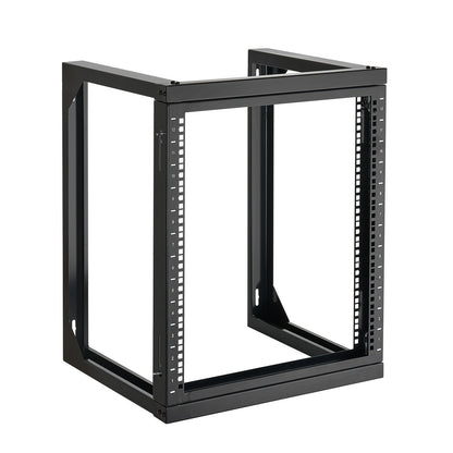 VEVOR 12U Wall Mount Server Rack, 150 lbs Max Load Capacity, Open Frame Network Rack with 180 Degrees Gate Swing, Carbon Steel, for 19-Inch IT Network Equipment & AV Devices Computer Server, Black - BGSJJ12U18YC9I110001V0 - view 10