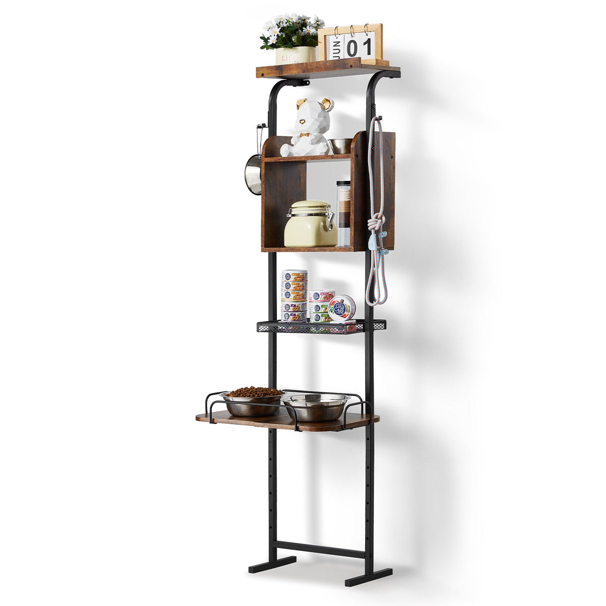 VEVOR Pet Feeding Station with Storage, Elevated Dog Bowls, Raised Dog Bowl Stand, Dog Food Storage and Feeder Station with Storage Shelves, Pet Toy Storage Organizer, for Large Medium Small Dogs - BGSJSCWHSWJ1A05ROV0 - view 1