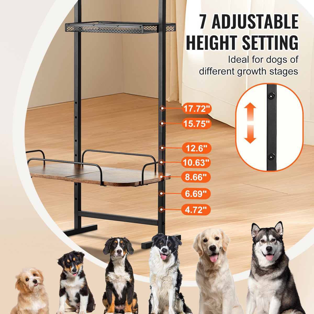 VEVOR Pet Feeding Station with Storage, Elevated Dog Bowls, Raised Dog Bowl Stand, Dog Food Storage and Feeder Station with Storage Shelves, Pet Toy Storage Organizer, for Large Medium Small Dogs - BGSJSCWHSWJ1A05ROV0 - view 4