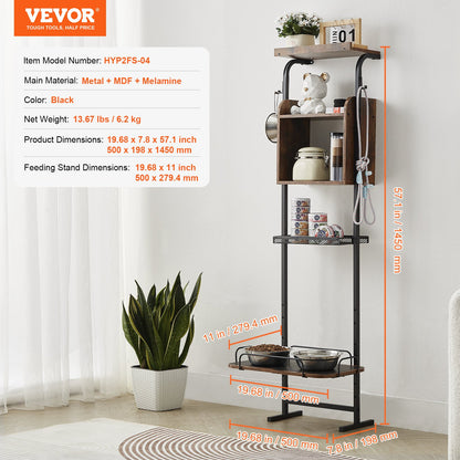 VEVOR Pet Feeding Station with Storage, Elevated Dog Bowls, Raised Dog Bowl Stand, Dog Food Storage and Feeder Station with Storage Shelves, Pet Toy Storage Organizer, for Large Medium Small Dogs - BGSJSCWHSWJ1A05ROV0 - view 8