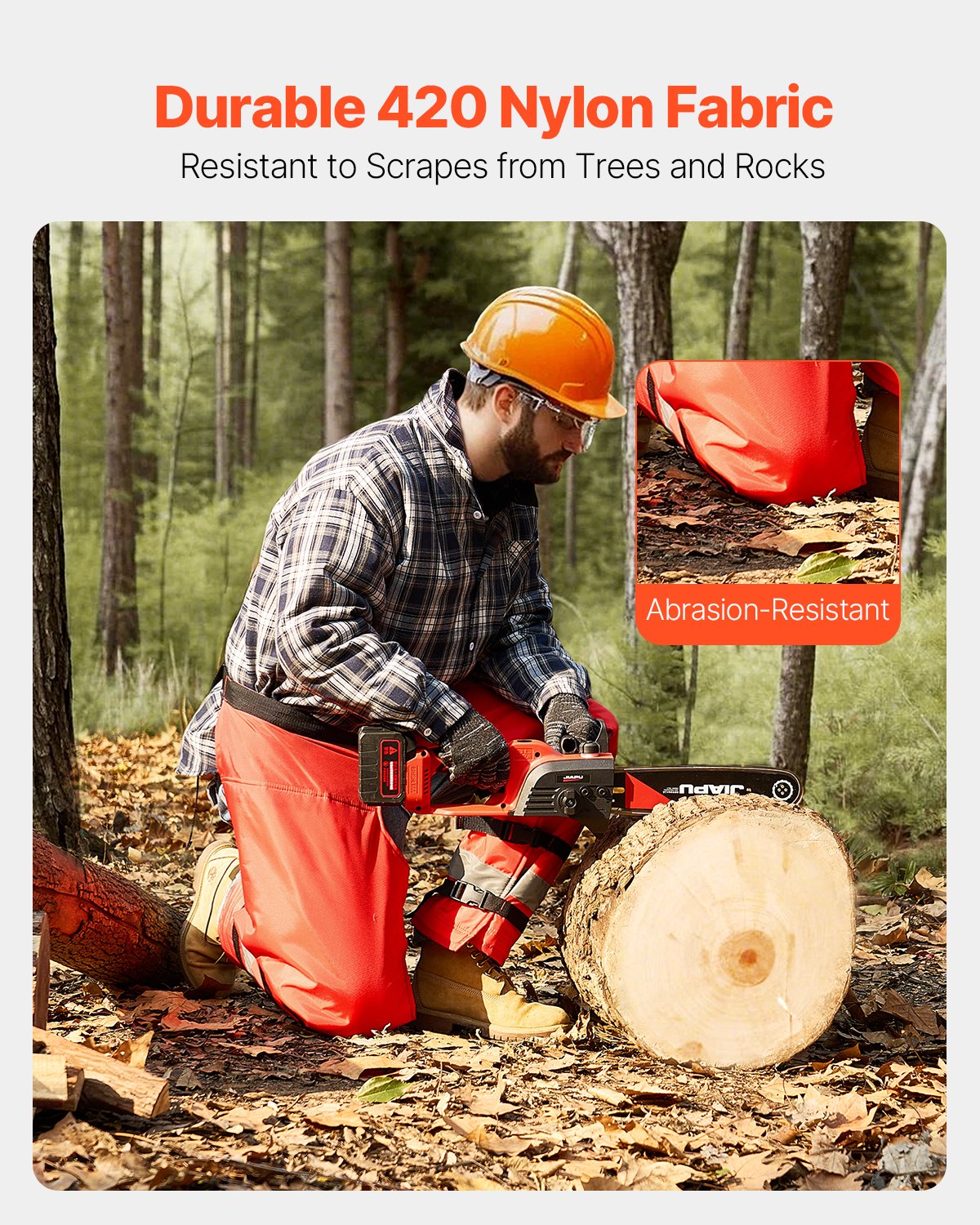 VEVOR Chainsaw Chaps Wrap, Class D, 8 Layers Wrap Style Chainsaw Pants with Adjustable Belt & Gear Pocket, Chain Saw Chaps for Men/Women, Chainsaw Safety Equipment for Loggers Forest Workers, Large - BGSLJHT420DNA7EW6V0 - view 3