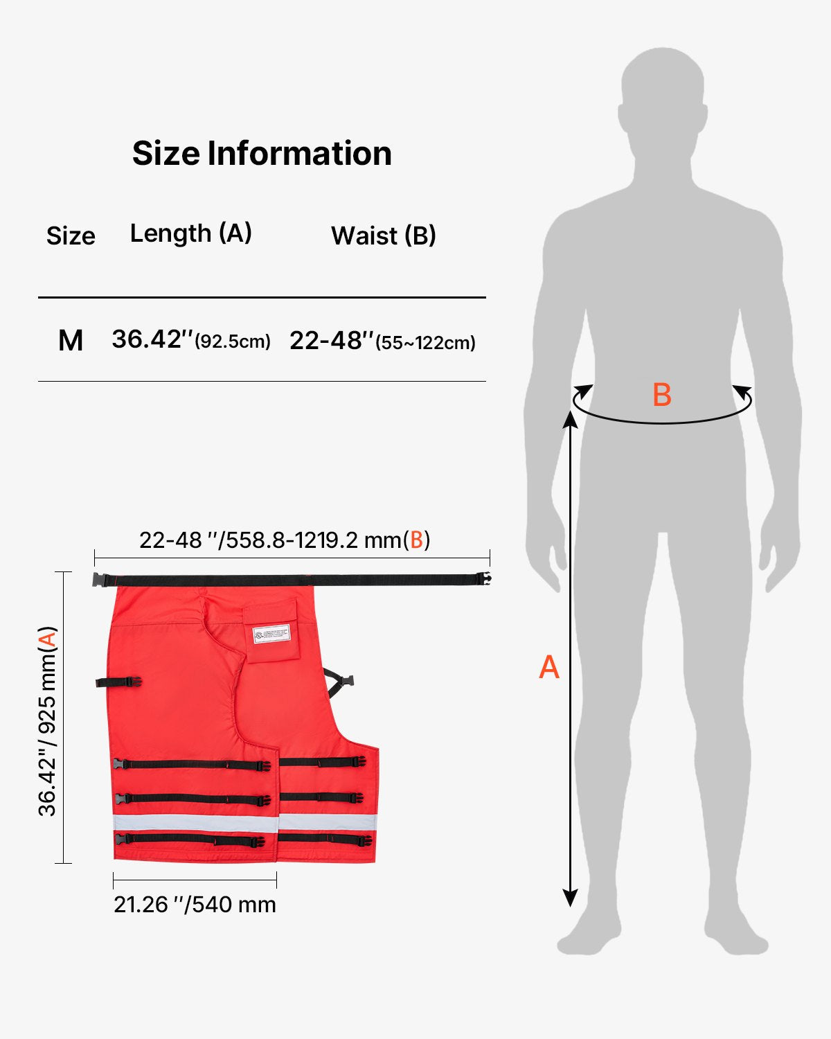 VEVOR Apron Style Chainsaw Chaps, Class D, 8 Layers Chainsaw Pants with Adjustable Belt & Gear Pocket, Chain Saw Chaps for Men/Women, Chainsaw Safety Equipment for Loggers Forest Workers, Medium - BGSLJHT420DNK33UTV0 - view 8