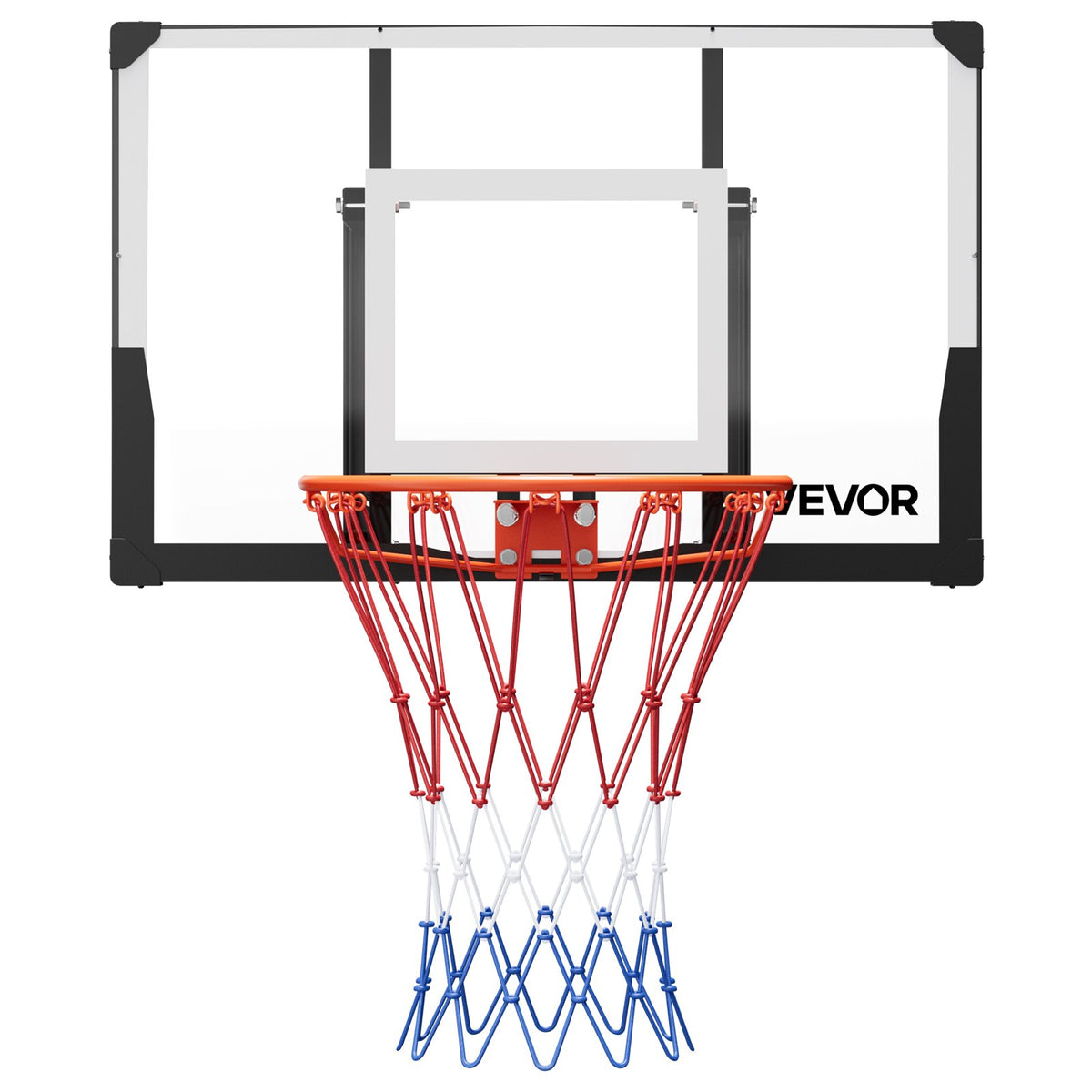 VEVOR Wall Mount Basketball Hoop, 44-inch PC Backboard Mounted Basketball Hoop Outdoor with Solid Steel, 0.08 inch Thickened Backboard, Thickened Woven Nylon Basketballs Net, Indoor & Outdoor Use - BGSLQJ44CLMSZ7APW001V0 - view 1
