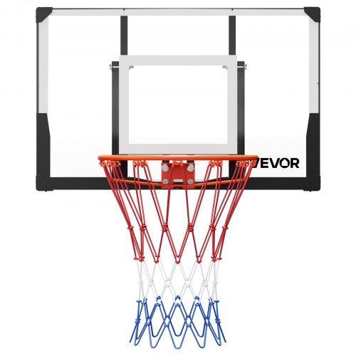 VEVOR Wall Mount Basketball Hoop, 44-inch PC Backboard Mounted Basketball Hoop Outdoor with Solid Steel, 0.08 inch Thickened Backboard, Thickened Woven Nylon Basketballs Net, Indoor & Outdoor Use - BGSLQJ44CLMSZ7APW001V0 - view 2