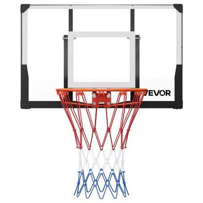 VEVOR Wall Mount Basketball Hoop, 44-inch PC Backboard Mounted Basketball Hoop Outdoor with Solid Steel, 0.08 inch Thickened Backboard, Thickened Woven Nylon Basketballs Net, Indoor & Outdoor Use - BGSLQJ44CLMSZ7APW001V0 - view 2