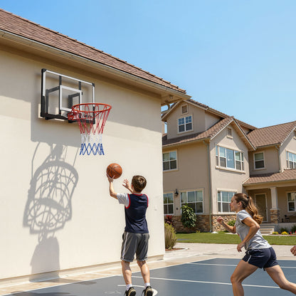 VEVOR Wall Mount Basketball Hoop, 44-inch PC Backboard Mounted Basketball Hoop Outdoor with Solid Steel, 0.08 inch Thickened Backboard, Thickened Woven Nylon Basketballs Net, Indoor & Outdoor Use - BGSLQJ44CLMSZ7APW001V0 - view 9