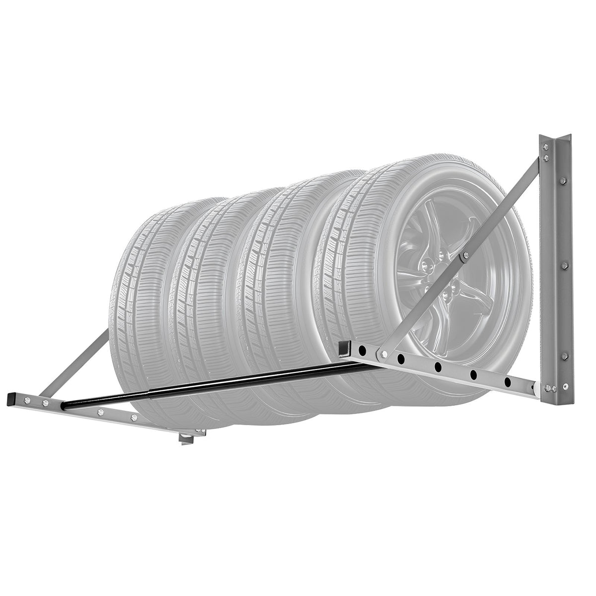 VEVOR Wall Mounted Folding Tire Rack, 32" - 48" Adjustable Tire Rack, Q235 Heavy-Duty Steel Tire Storage Rack for R14-R20 inch Standard Tires, Max 300lbs Load Capacity for Garage Workshop Repair Shop - BGSLTJKDKDJ3PDEVOV0 - view 1
