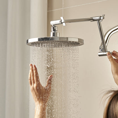 VEVOR Shower Arm with Flange, 6 Inches, Wall Mounted Stainless Steel Shower Head Arm Extender, Chrome Finish, PTFE Tape, G1/2 Universal Thread Connector Compatible, for Fixed & Handheld Showerhead - BGSLYBYZJYFLXQKGQ001V0 - view 9