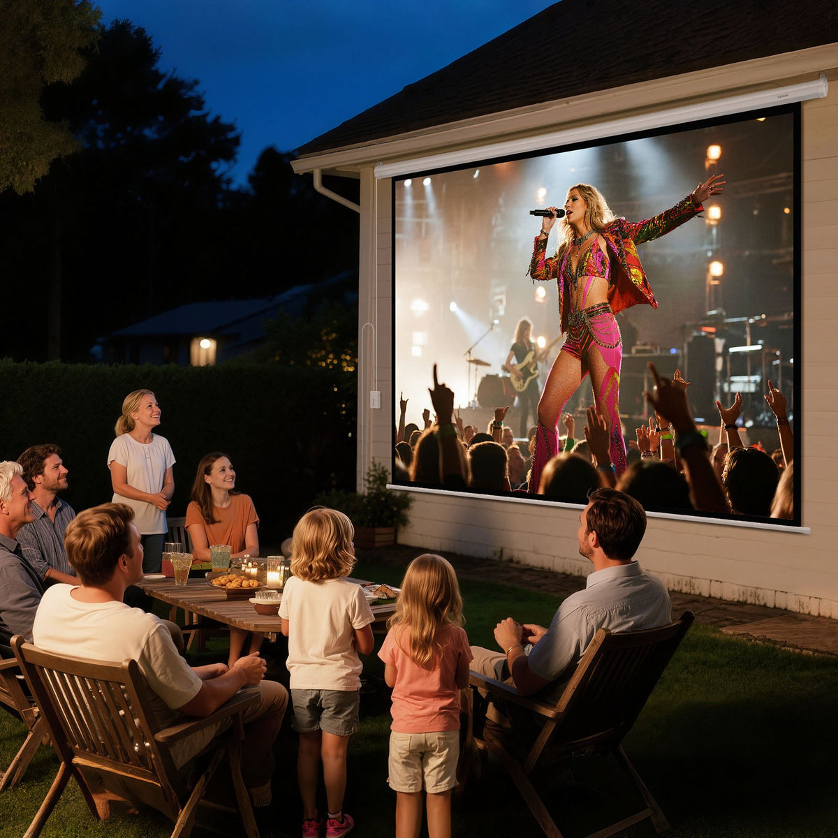 VEVOR Motorized Projector Screen, 120 inch 4:3 1080 HD Electric Projector Screen, Wall Mounted Projection Dispaly Projector with Remote Control, Automatic Movie Screen for Family Home Office Theater - BGSTYPMBGSDD3F45Z001V1 - view 9
