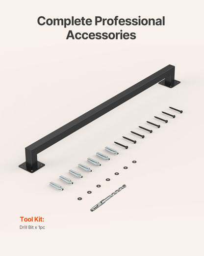 VEVOR Wall Mounted Stair Handrail, 3ft Black Iron Staircase Handrail Indoor, 250lbs Load Capacity, Industrial Railing Hand Rail for Steps, Square Tube for Loft Porch Deck, 2 Sections - BGSTZFGFS3FTNONYF001V0 - view 7