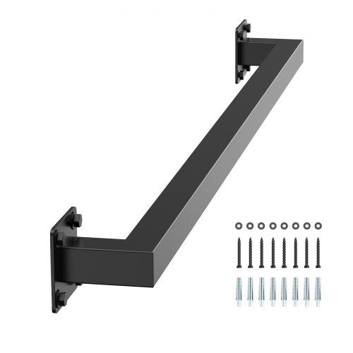 VEVOR Wall Mounted Stair Handrail, 4ft Black Iron Staircase Handrail Indoor, 250lbs Load Capacity, Industrial Railing Hand Rail for Steps, Square Tube for Loft Porch Deck, 2 Sections - BGSTZFGFS4FT52DQA001V0 - view 2