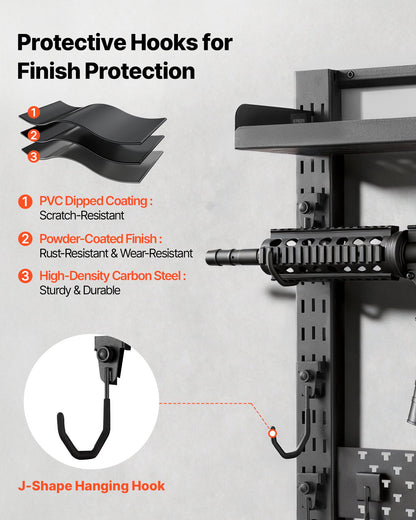 VEVOR Gun Rack Wall Mount, Heavy Duty Steel, Indoor Rifle Shotgun Rack with Magazine Holder, MOLLE Panel, Gun Accessories Display Storage Holder, Hold Up to 5 Rifles or Shotguns, for Tactical Gear - BGSZSQJJS5QWL0CBU001V0 - view 5