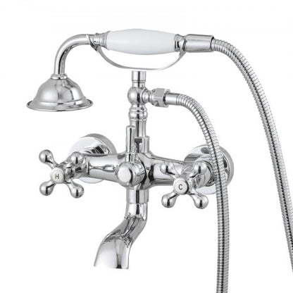 VEVOR Clawfoot Tub Faucet, Wall Mount Bathtub Faucets with Handheld Shower, Vintage Polished Chrome Clawfoot Tub Filler Faucet Shower Kit with Adjustable Swing Arms & 360° Rotation Spout for Bathtubs - BGSZZYGLTLTH9A651001V0 - view 2